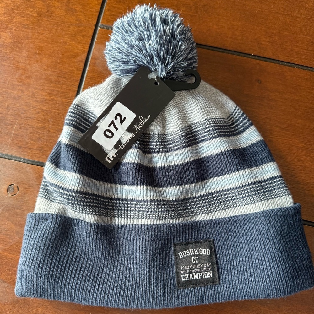 NEW Travis Mathew BUSHWOOD CC - (caddyshack) Striped Pom-Pom Beanie Hat